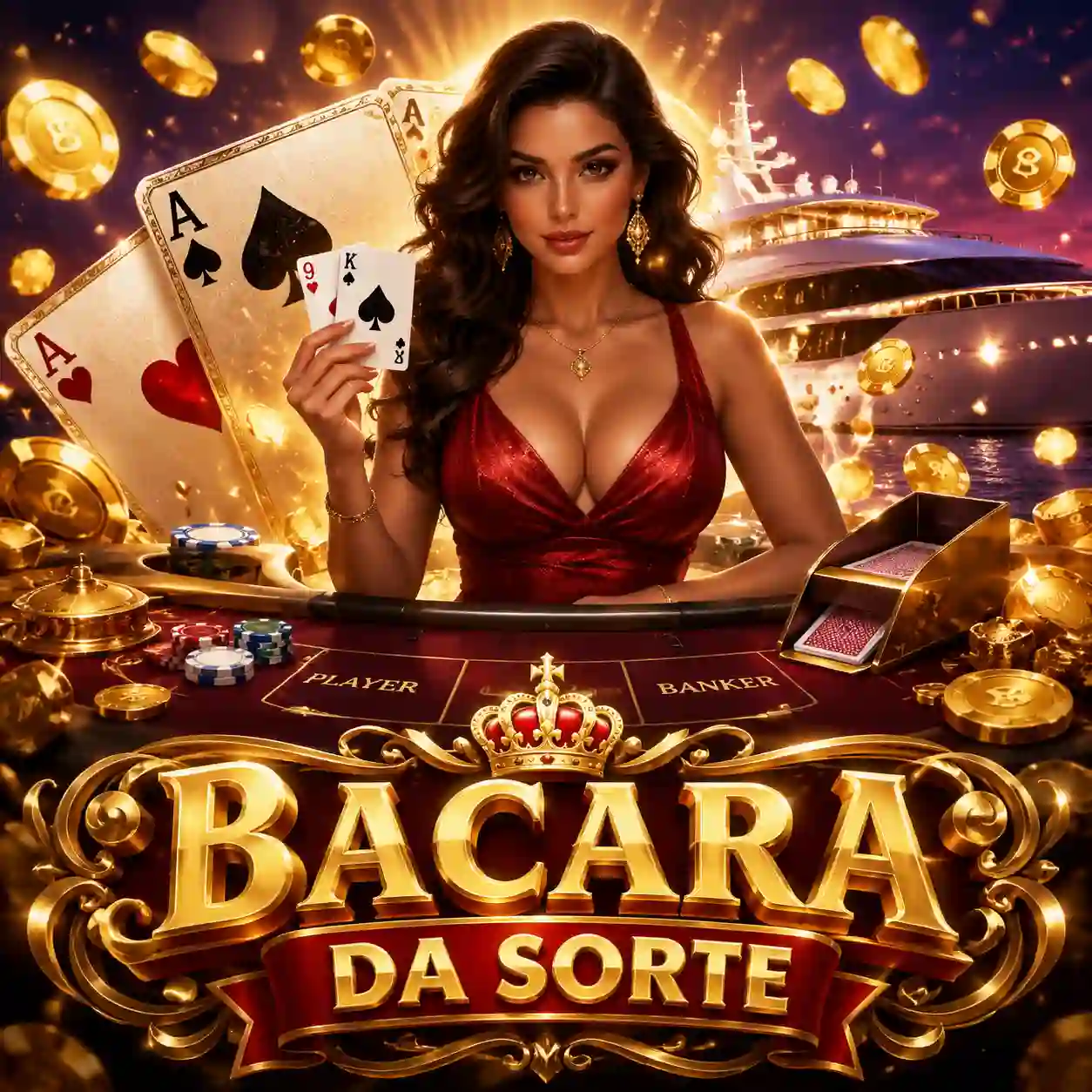 Bac Bo ao vivo — mesa de bacará com dados dourados