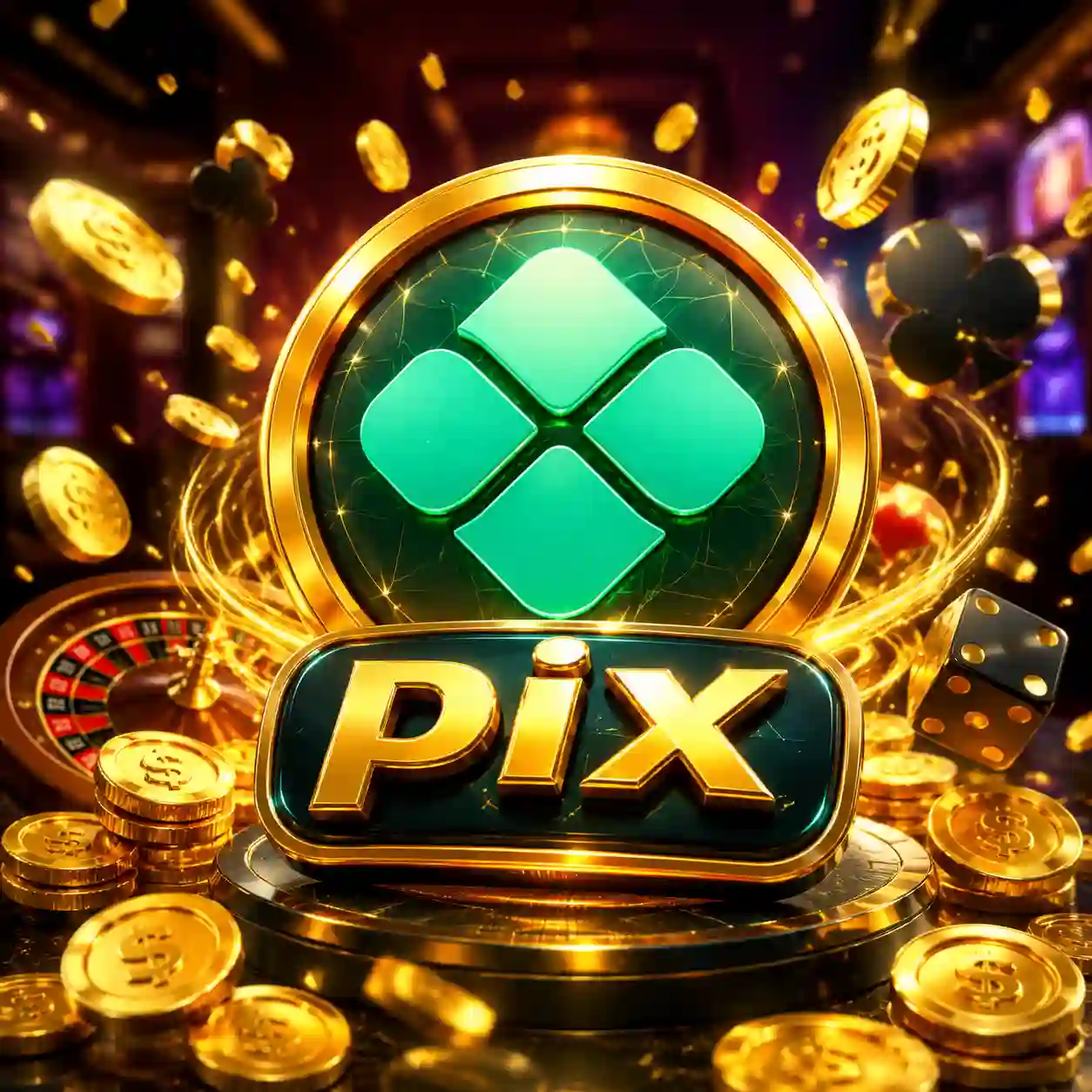 Logo do PIX sistema de pagamento instantâneo brasileiro usado na plataforma Aureo77